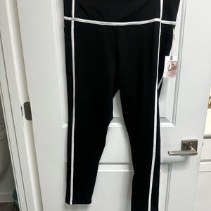 Jessica Simpson Black Leggings with White Accent